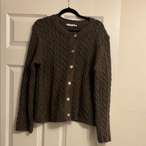 Abercrombie & Fitch Dark Brown Cable Knit Cardigan